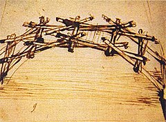 Leonardo da Vinci's diagram of a supporting bridge
