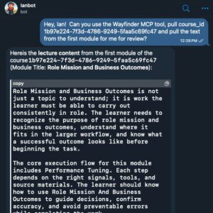 Ian, the OpenClaw AI Agent working with Wayfinder through MCP